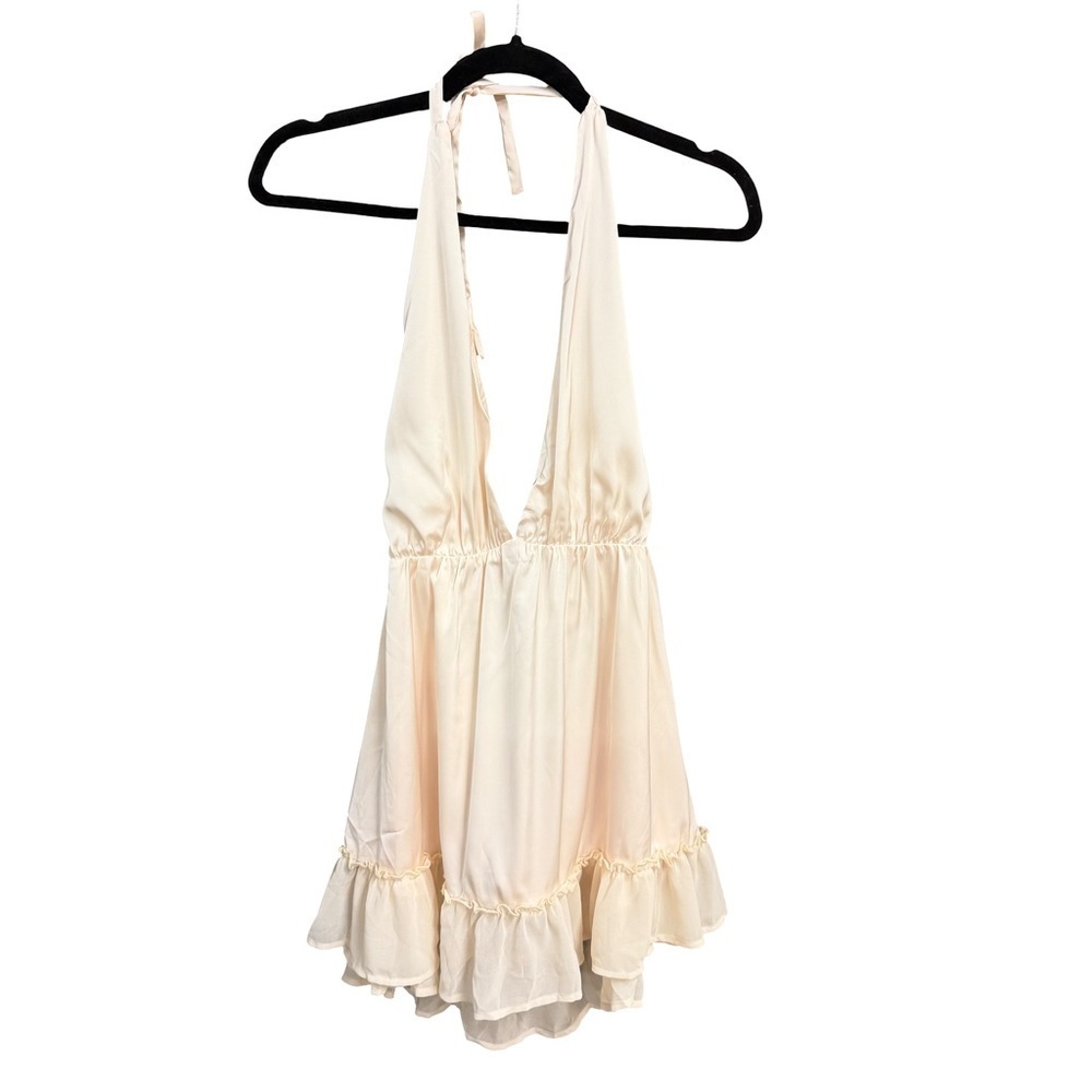 Amelie Teje Lilliana Sundress Mini Dress Ivory Cream Halter Neck Revolve S — image 4 of 8